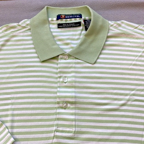 Divots Players Edition Golf Polo Shirt Pima Cotton Mens XXL SS Green White NEW - Picture 3 of 10